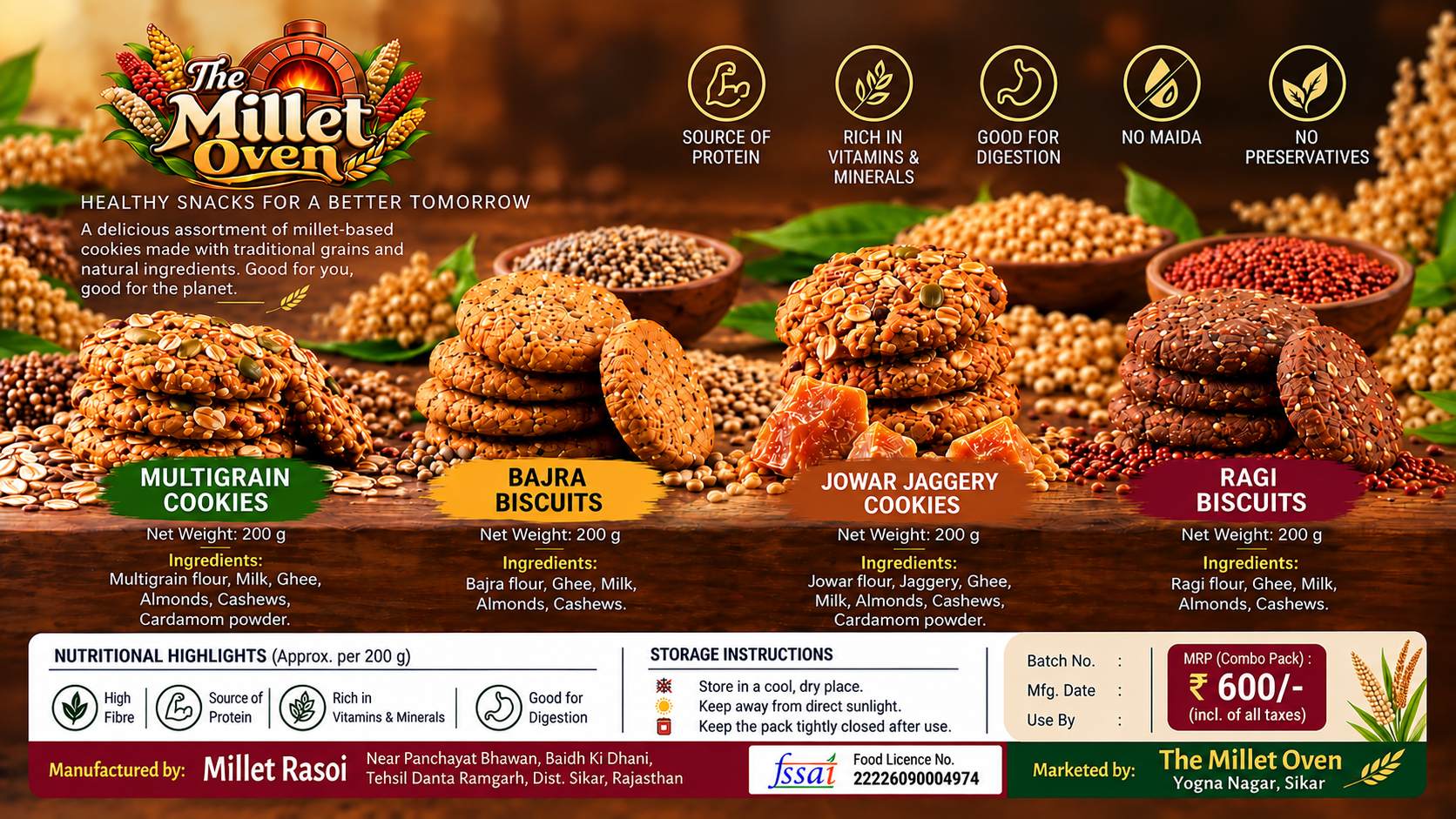 The Millet Oven Millet Cookie Combo